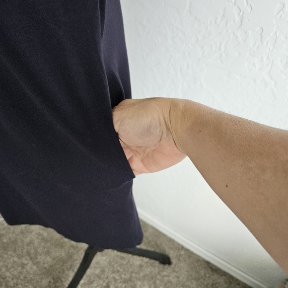 COS Women’s Euro Sz Small Navy DRESS Cuff Sleeve Office Siren Capsule Career - Picture 5 of 9